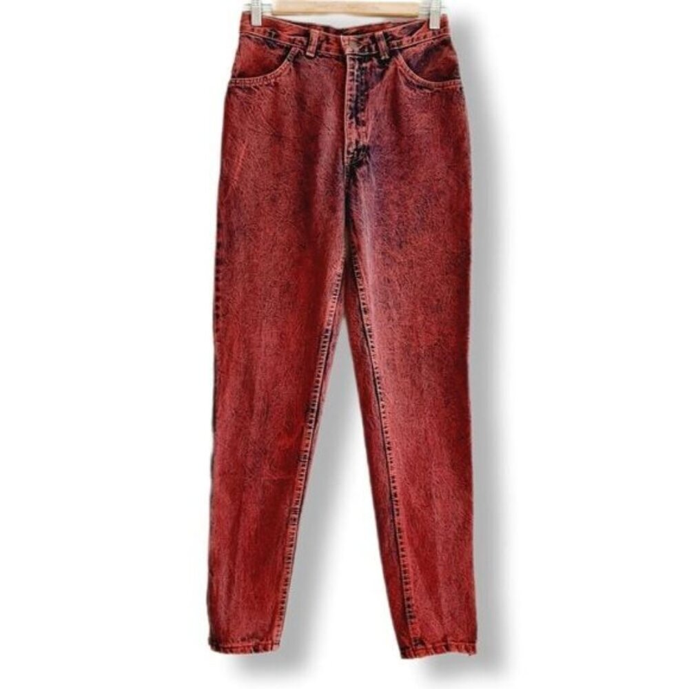 BELOW THE BELT Overdyed Acid Wash Jeans High Waisted Vintage Sz 10